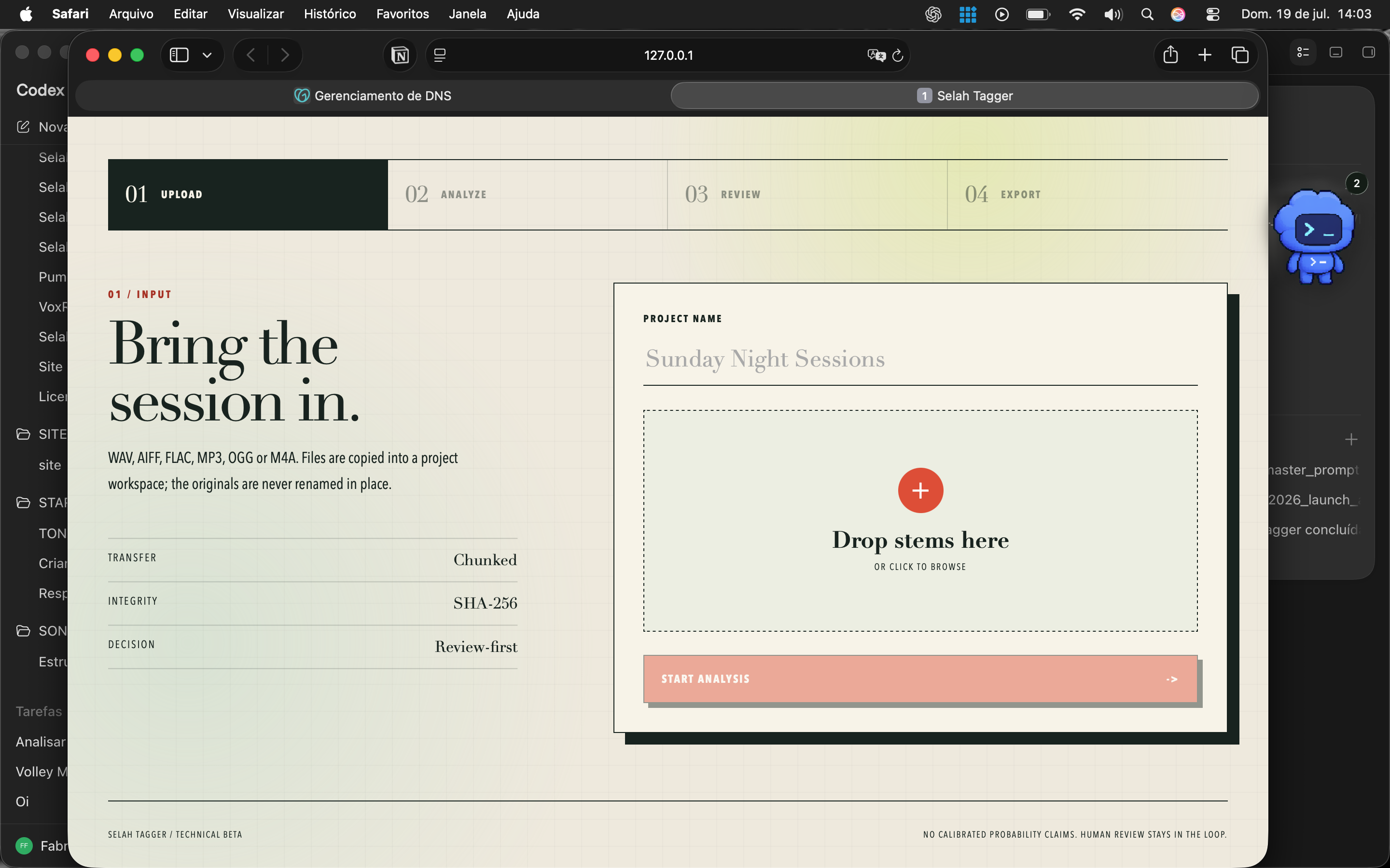 Selah Tagger upload workspace